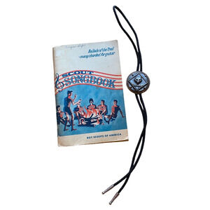 Boy Scout Of America Campfire Song Book 1972 & Bolo Neck Tie Vintage Set